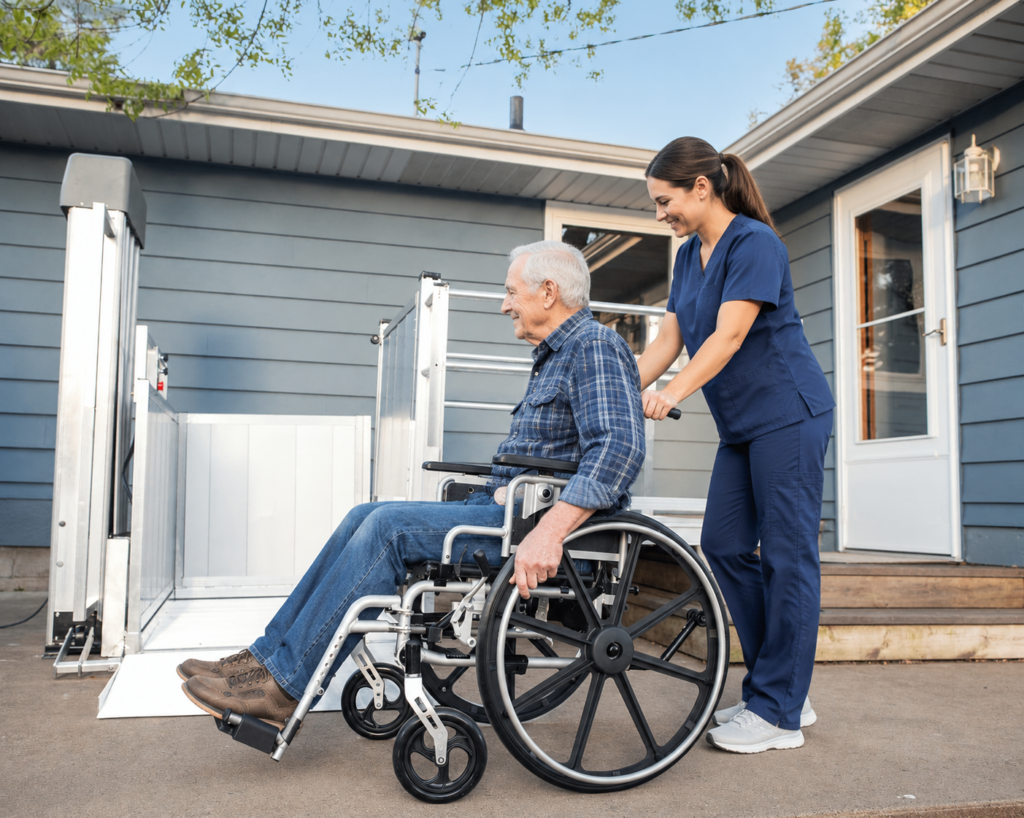 Caregiver Help a Senior With Limited Mobility